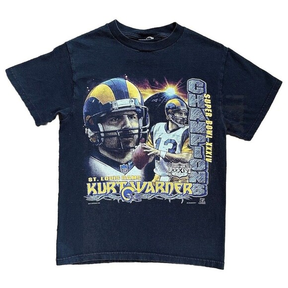 Vintage St. Louis Rams Kurt Warner Rap Tee T Shirt - Picture 1 of 4